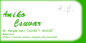 aniko csuvar business card